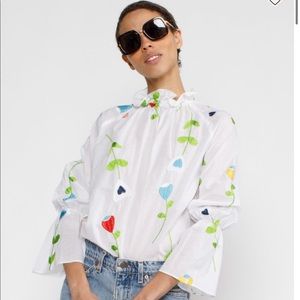 NWT Aurelia Embroidered Organdy Top